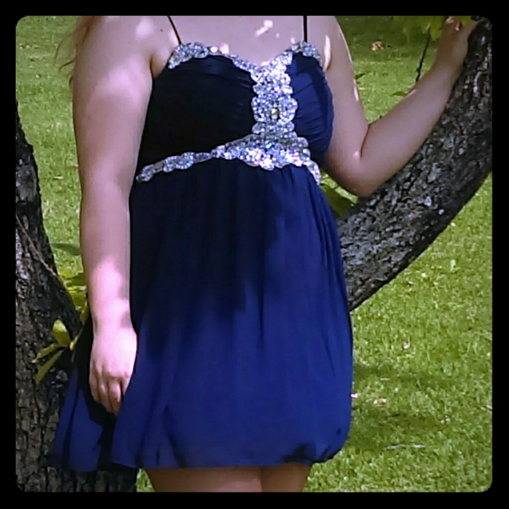 Navy blue prom dress